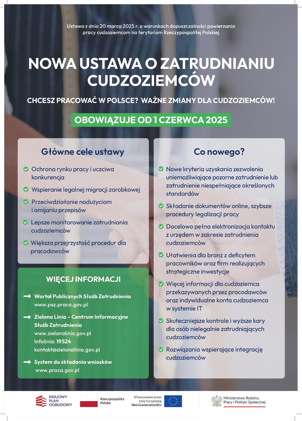 Nowa ustawa o zatrudnianiu cudzoziemców Chcesz pracować w Polsce? Ważne zmiany dla cudzoziemców. Obowiązuje od 1 czerwca 2025 roku